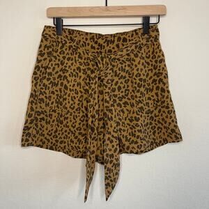 A New Day Animal Print Brown Belted Shorts - Size S